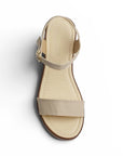 Sandalia Beige Dama Plataforma Ligera Estilo Casual Pulsera Casual 3690138