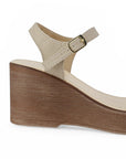 Sandalia Beige Dama Plataforma Ligera Estilo Casual Pulsera Casual 3690138
