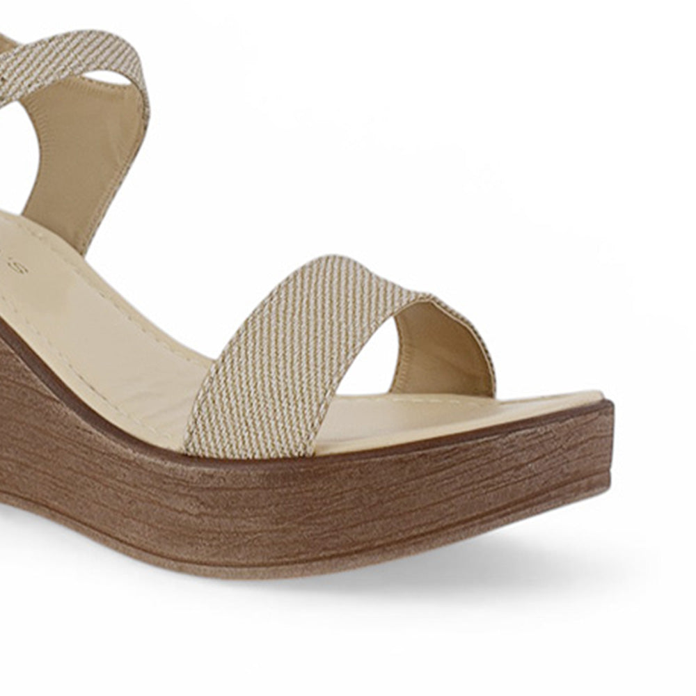 Sandalia Beige Dama Plataforma Ligera Estilo Casual Pulsera Casual 3690138