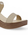 Sandalia Beige Dama Plataforma Ligera Estilo Casual Pulsera Casual 3690138