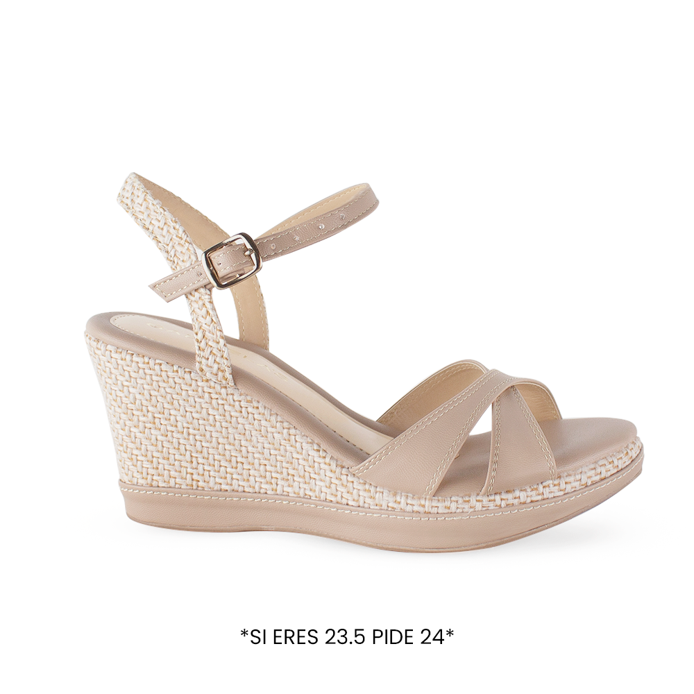 Plataforma Maquillaje Beige Mujer Yute Casual Moda Tira Doble Comoda Pulsera 2870210
