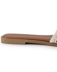 Sandalia Blanco Dama Plana Tejido Trenzado Hebilla Moda Casual 4900018
