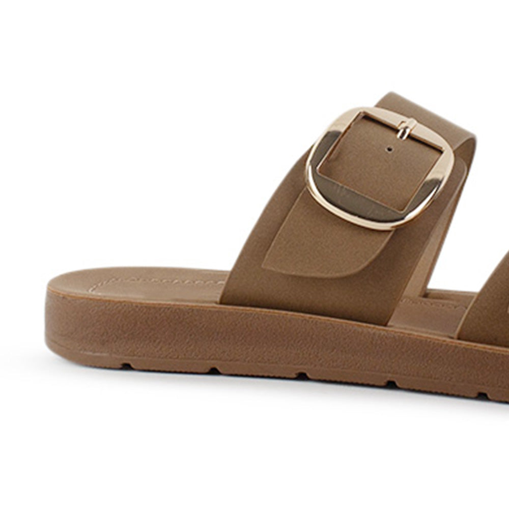 Sandalia Cafe Casual Doble Tira Hebilla Grande Moda Verano 4900024