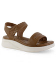Sandalia Cafe Dama Doble Tira Ajuste Velcro Confort Casual Verano 4900028