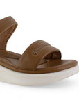 Sandalia Cafe Dama Doble Tira Ajuste Velcro Confort Casual Verano 4900028