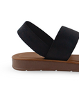 Sandalia Negro Mujer Verano Doble Correa Elastica Casual Mujer 3700117