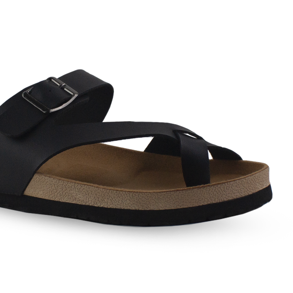 Sandalia Negro Mujer Casual Hebilla Comodas Ligeras Modernas Playa 3700077