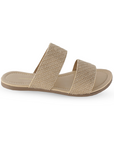 Sandalias Beige Planas Dama Doble Tira Casual Mujer Verano 530558