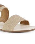 Sandalia Beige Cafe Dama Doble Tira Moda Herraje Verano Piso 530613
