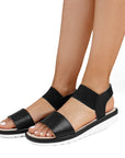 Sandalia Negro Mujer Moda Resorte Flexible Casual 4810032