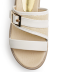 Sandalia Beige Mujer Plataforma Baja Doble Tira Casual Moda Verano 4500188