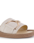 Sandalia Beige Dama Moda Playa Piso Herraje Casual 3201426