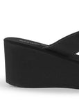 Sandalia Negro Flor de Pedreria Mujer Moda Verano Elegante 3201436