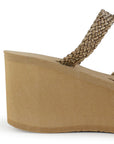 Sandalia Cafe Mujer Casual Tiras Trenzadas Moda Plataforma Comoda 3201437