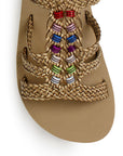 Sandalia Cafe Mujer Casual Tiras Trenzadas Moda Plataforma Comoda 3201437