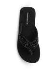 Sandalia Negro Dama Casual Plataforma Alta Tira Brillos Moda 3201438