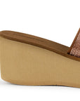 Sandalia Cafe Dama Plataforma Tira Ancha Detalle Pedreria Moda 3201446