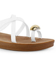 Sandalia Blanco Dama Plana Verano Tiras Cruzadas Moda Casual Mujer 3201455