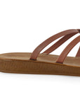 Sandalia Cafe Dama Plana Verano Tiras Cruzadas Moda Casual Mujer 3201456