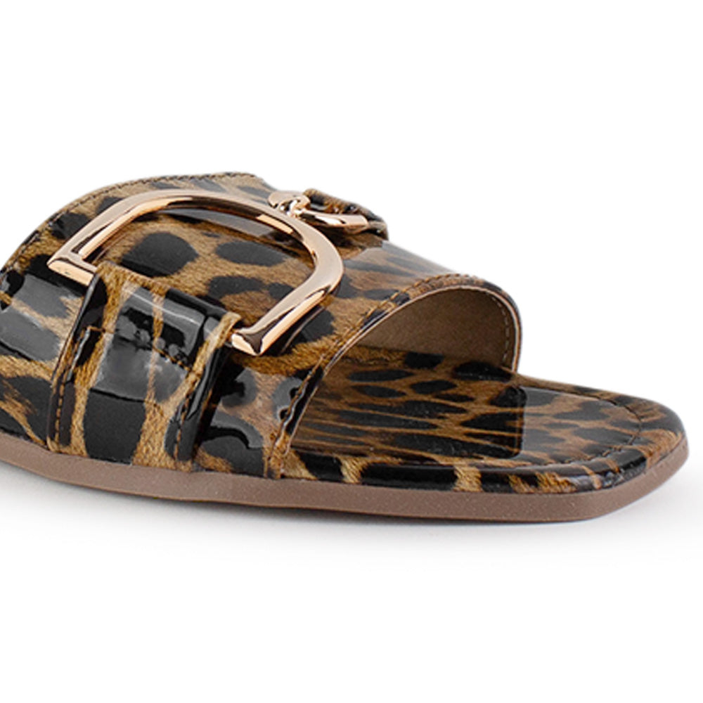 Sandalia Cafe Negro Piso Dama Casual Verano Herraje Moderno Mujer 4550080