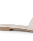 Sandalia Beige Dama Casual Hebilla Metalica Tira Ancha Moda Mujer 4550095