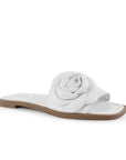 Sandalia Beige Flor Mujer Moda Elegante Playa Verano Piso Elegante 4930068