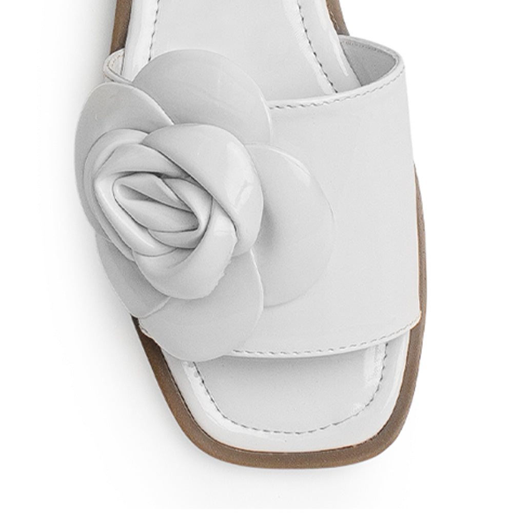 Sandalia Beige Flor Mujer Moda Elegante Playa Verano Piso Elegante 4930068