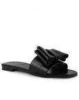 Sandalia Negro Dama Piso Moño Casual Elegante Moda Verano Mujer 4930072