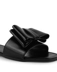 Sandalia Negro Dama Piso Moño Casual Elegante Moda Verano Mujer 4930072