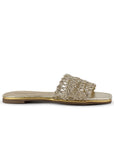 Sandalia Oro Mujer Moda Verano Diseño Tejido Elegante Casual 4930073