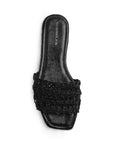 Sandalia Negro Mujer Moda Verano Diseño Tejido Elegante Casual 4930074