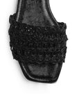 Sandalia Negro Mujer Moda Verano Diseño Tejido Elegante Casual 4930074