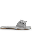 Sandalia Plata Dama Piso Moño Casual Elegante Moda Verano Mujer 4930075