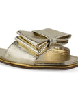 Sandalia Oro Dama Piso Moño Casual Elegante Moda Verano Mujer 4930076