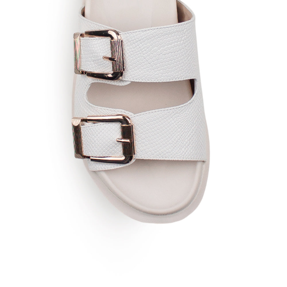 Sandalia Beige Mujer Casual Doble Hebilla Moda Dama Formal Verano 1710606