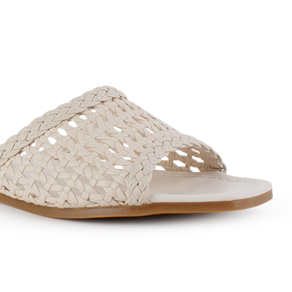 Sandalia Beige Piso Casual Dama Tejida Moda Verano 1710627