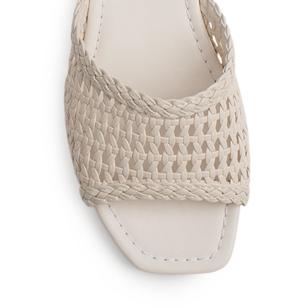 Sandalia Beige Piso Casual Dama Tejida Moda Verano 1710627