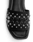 Sandalia Negro Piso Dama Casual Pedreria Moda Tira Ancha Playa 3402933
