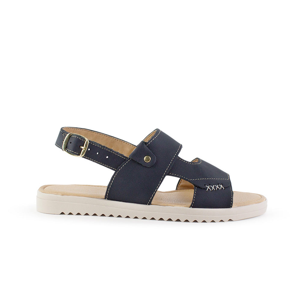 Sandalia Marino Mujer Casual Dama Doble Tira Confort Moda Piso 3402954