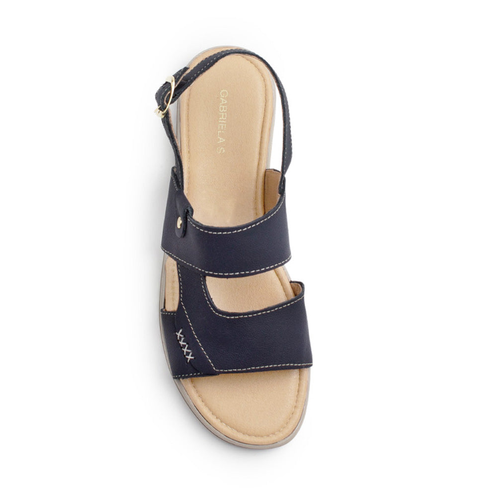 Sandalia Marino Mujer Casual Dama Doble Tira Confort Moda Piso 3402954