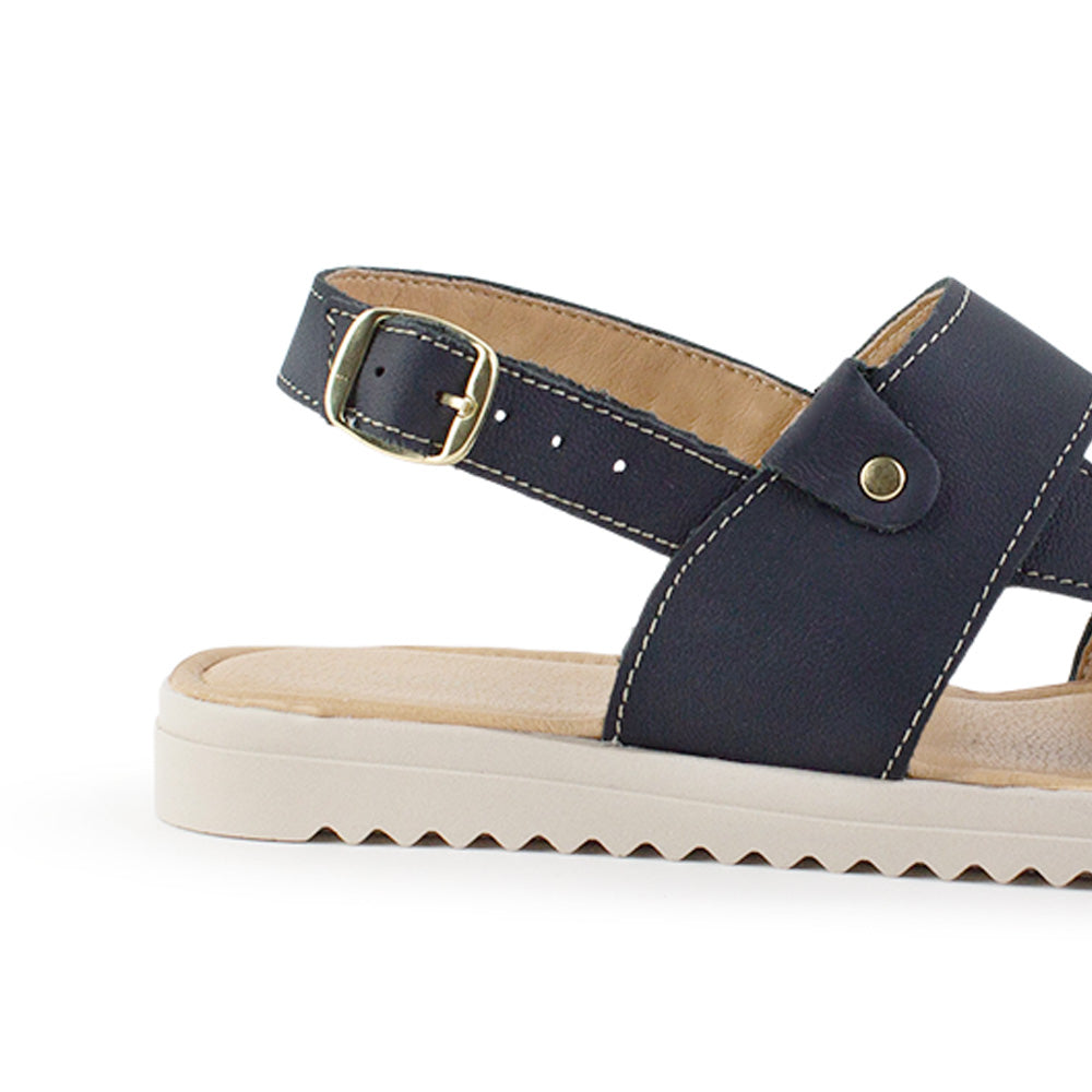 Sandalia Marino Mujer Casual Dama Doble Tira Confort Moda Piso 3402954
