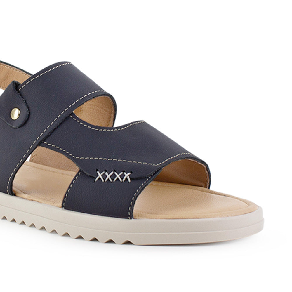 Sandalia Marino Mujer Casual Dama Doble Tira Confort Moda Piso 3402954