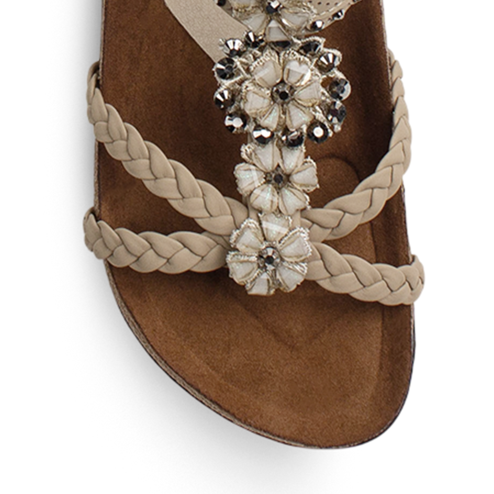 Sandalias Maquillaje Dama Moda Tiras Trenzadas Ajuste Elastico Pedreria 3402972