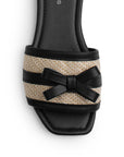 Sandalia Negro Mujer Moda Confort Moño Frontal Suela Baja Casual 3402986