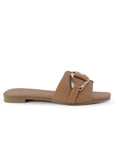 Sandalia Cafe Plana Dama Tira Ancha Hebilla Moda Casual Verano 3403000