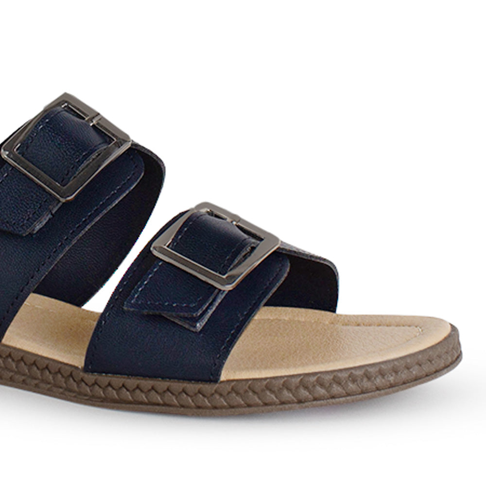 Sandalia Marino Piso Doble Hebilla Casual Mujer Moda 4910036