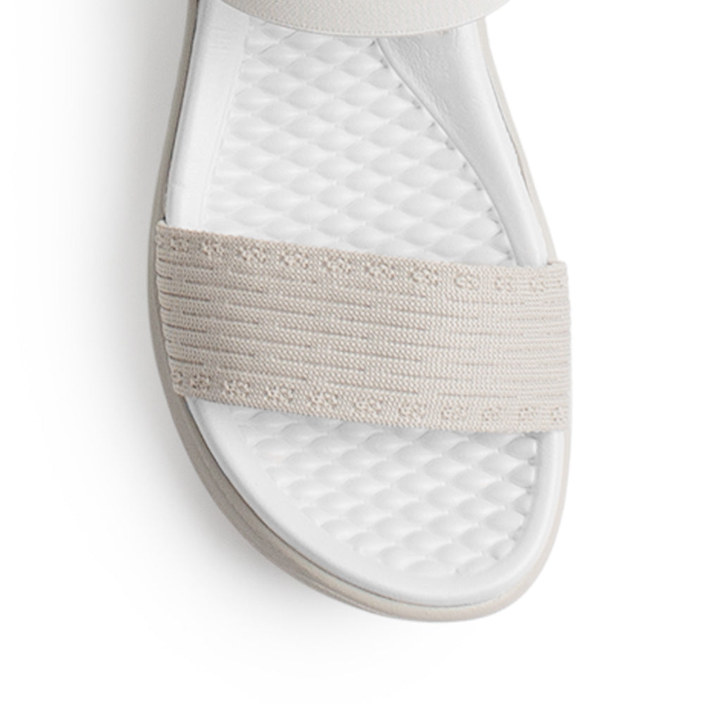 Sandalias Beige Mujer Confort Pulsera Elástica Casual Moda 4870016