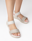 Sandalias Beige Mujer Confort Pulsera Elástica Casual Moda 4870016