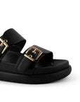 Sandalias Negro Mujer Hebillas Confort Tendencia Moda Casual 4870024