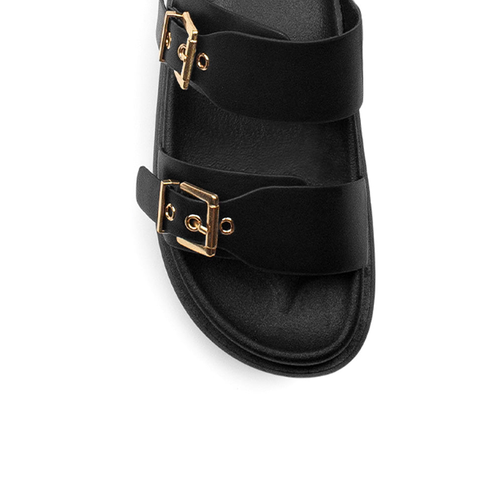 Sandalias Negro Mujer Hebillas Confort Tendencia Moda Casual 4870024